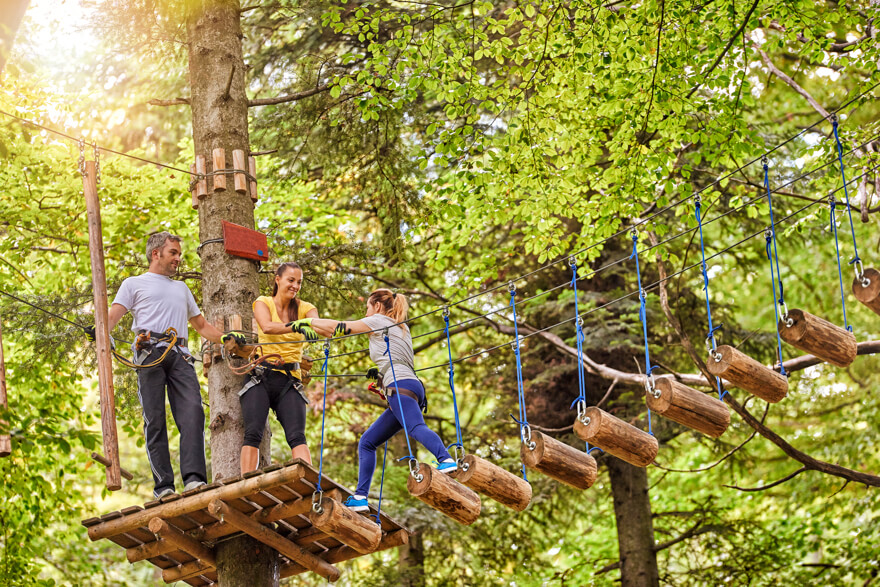 Treetop Trekking team building